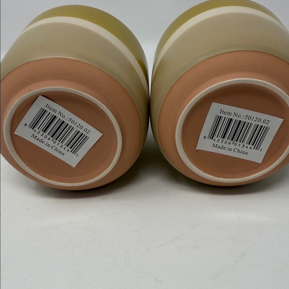 Olive and Beige Ceramic Planters/Bowls   4x4” Brand New  Set of 2-Home Decor - Picture 5 of 11